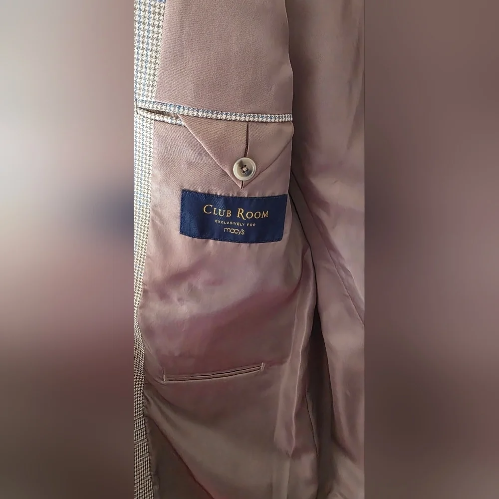 Club Room Beige Checkered Blazer